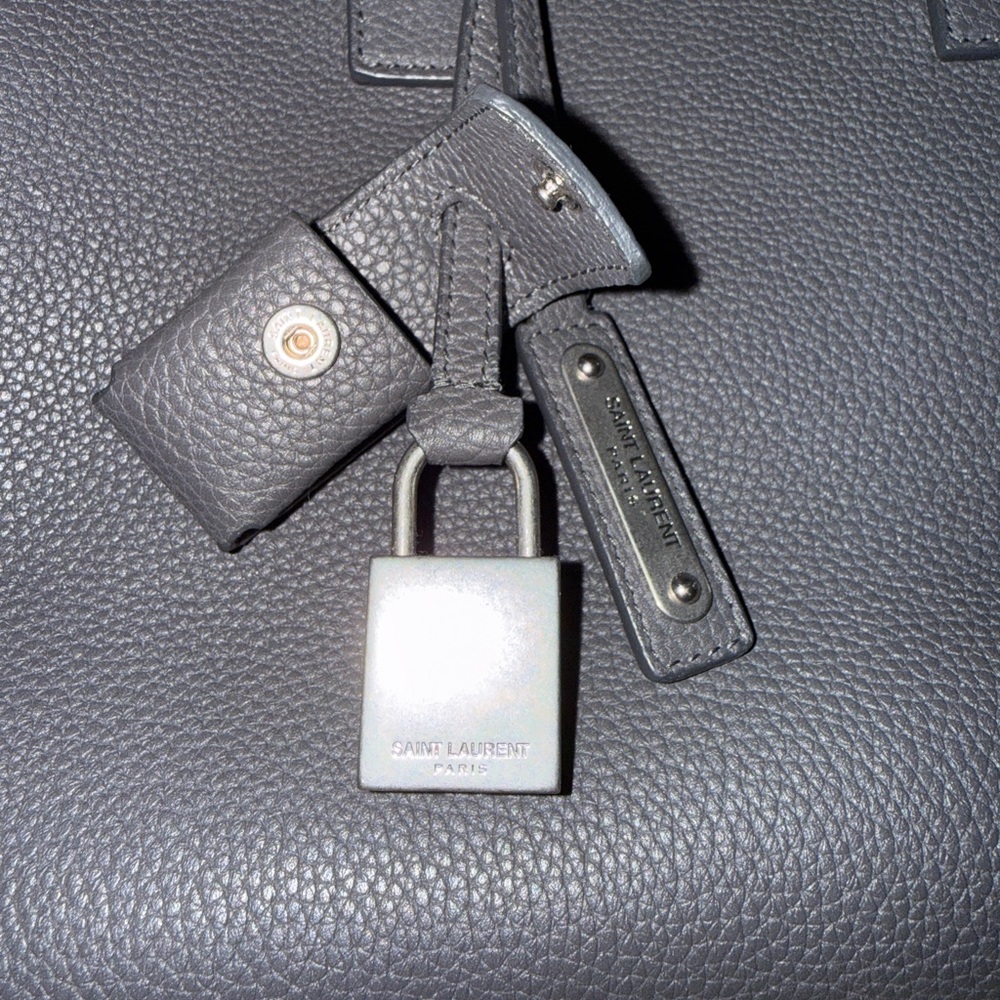 SAINT LAURENT Authentic Grained Calfskin Baby Sac De Jour in gray - Picture 4 of 15